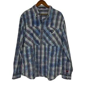 Marithe + Francois Girbaud Plaid Button Down Shirt XL Cotton Western Y2K